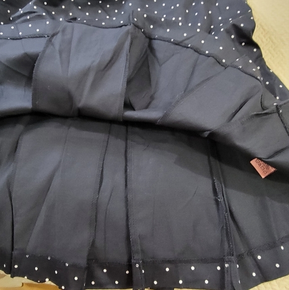 Bandolino Navy Blue Polka Dot Skirt Pleated Flare Midi Size 12 - Picture 11 of 14